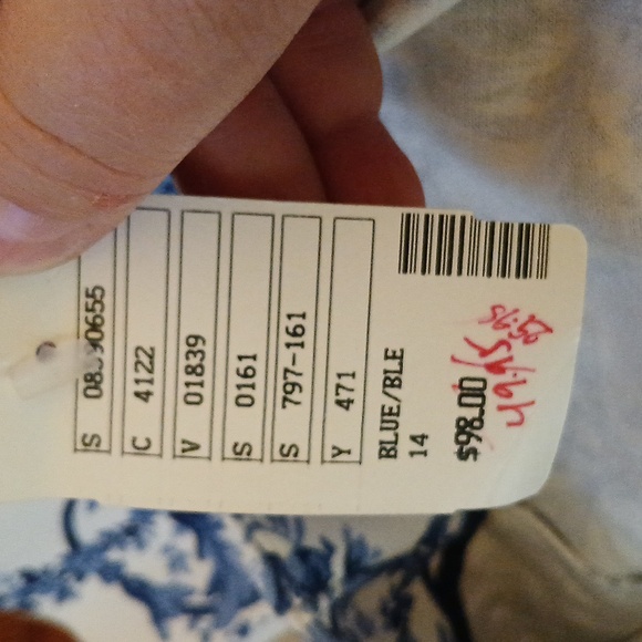 Blue and white Toile cropped pants - Picture 9 of 10